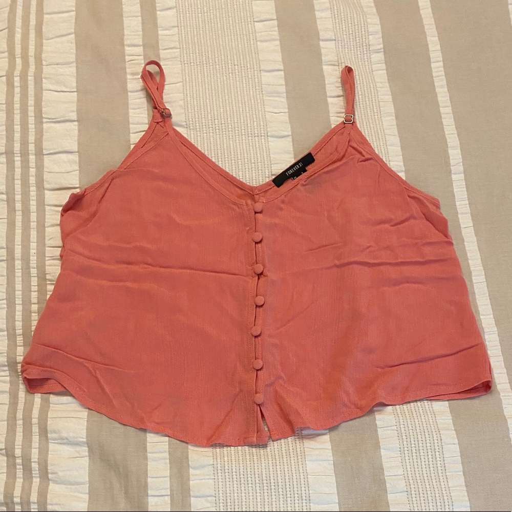 Pink Cropped Tank Top